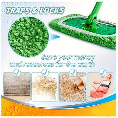 Washable Flat Mop Pads 15 Pack, Reusable Microfiber Replacement Pads for Flat Floor Mops, Wet & Dry Cleaning, Highly Absorbent Dirt & Water Trapping, Easy to Maintain – Mop Not Included