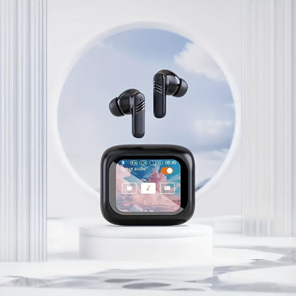 Wireless Earbuds Bluetooth 5.4 with ANC and ENC, LED Touchscreen Case and 48-Hour Playtime