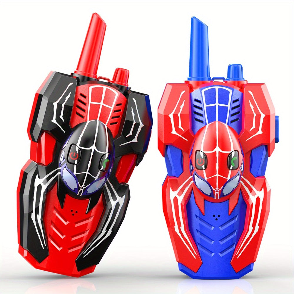Spider Walkie Talkies for Kids – Long Range Outdoor Toy for Boys & Girls Ages 3-8, Camping Hiking Adventure Gift, 1-Pack & 2-Pack, Red Black & Pink