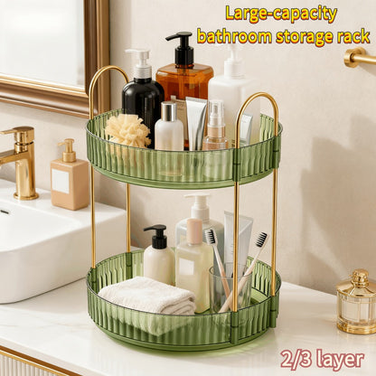 Rotating Multi-Level Makeup Organizer with Detachable Trays and 12 Exact Color-and-Layer Options
