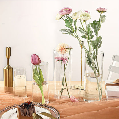 Clear Cylinder Vase Set in Four Heights with Twelve-, Twenty-Four- or Forty-Eight-Piece Quantities