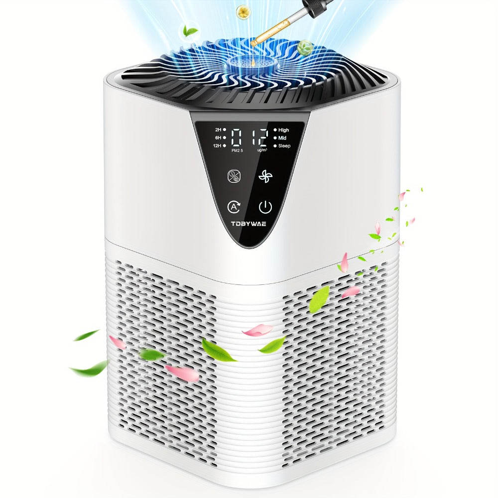 Air Purifier TDBYWAE MB-025 with H13 Three-Stage Filter, 1250 Sq Ft Source Value, PM2.5 LCD and 25dB Mode