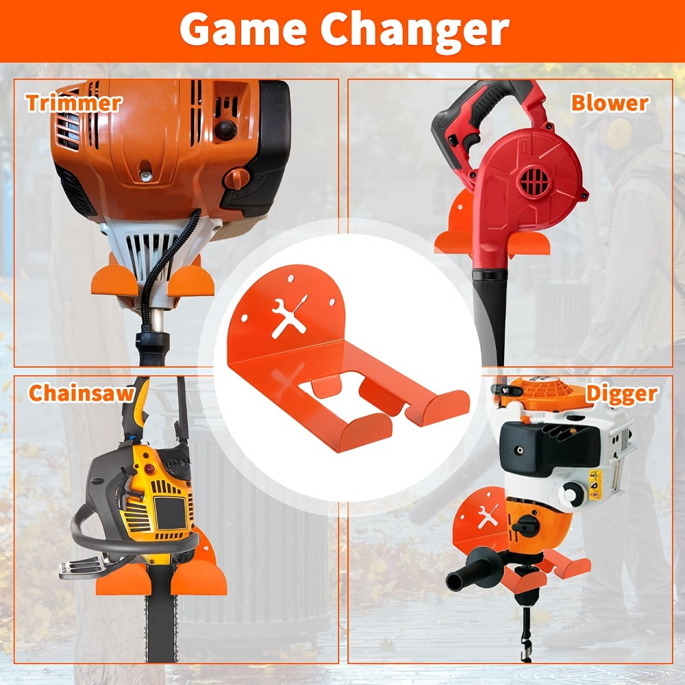 Weed Eater Hanger Wall Mount Trimmer Rack – 8" Heavy Duty Garage Storage Hooks for Grass Trimmer, Hedge Trimmer, Leaf Blower & Chainsaw | Garden Power Tool Holder Organizer Wall Bracket | 1/2/4pcs