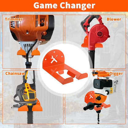 Weed Eater Hanger Wall Mount Trimmer Rack – 8" Heavy Duty Garage Storage Hooks for Grass Trimmer, Hedge Trimmer, Leaf Blower & Chainsaw | Garden Power Tool Holder Organizer Wall Bracket | 1/2/4pcs