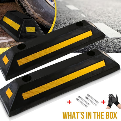 Garage Parking Curb Stop Rubber Wheel Stop 21 Inch Heavy Duty Car Tire Guide Railing for Garage Floor Wall Protector Vehicle Parking Aid 1pc 2pc 4pc Thickened Version Available