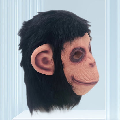 Costume Accessories Full-Head Gorilla Mask with Two Latex Animal Face Styles for Costume Wear