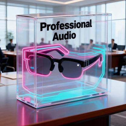 Smart Glasses Translation Eyewear with Bluetooth Open-Ear Speaker, Built-In Microphone and Black Frame