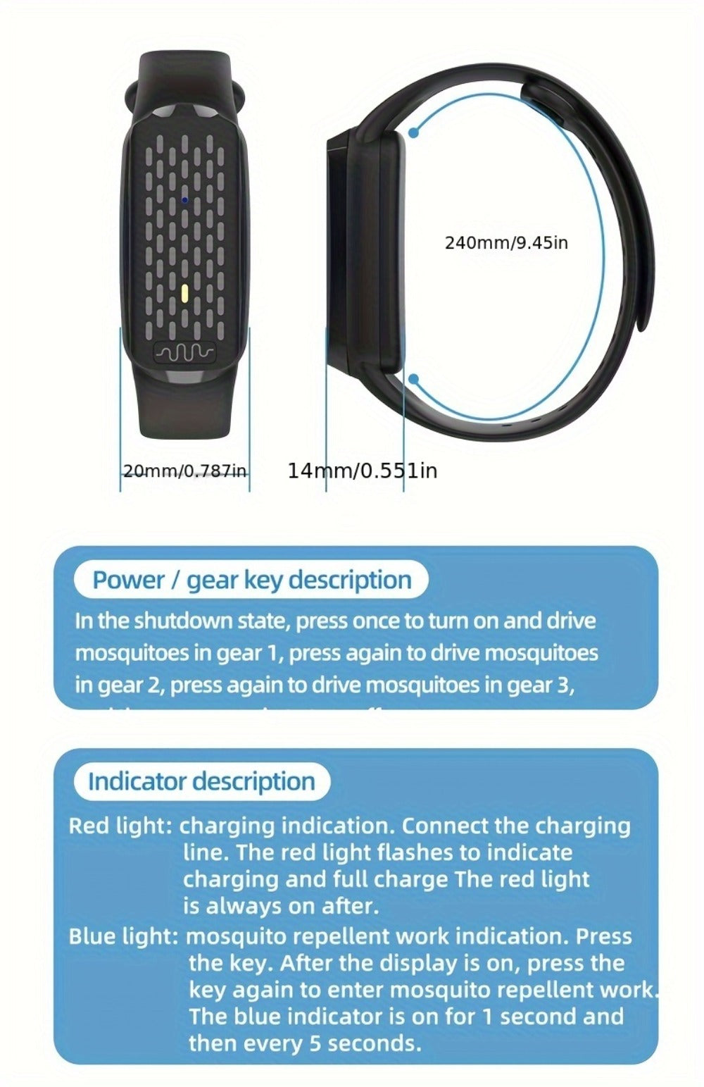 Ultrasonic Mosquito Repellent Bracelet 3-Pack – USB Rechargeable Intelligent Bug Repellent Wristband for Camping, Outdoor, Hiking & Travel, Waterproof Mosquito Control Bracelet for Adults & Kids