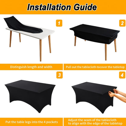 6 Pack Spandex Table Covers for 6ft Rectangular Tables – Fitted Stretch Tablecloths Wrinkle Resistant Washable Reusable for Wedding Party Banquet