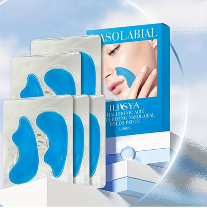 Nasolabial Fold Patches 3 Boxes - Hyaluronic Acid & Collagen Laugh Line Sticker, Lifting Tightening Anti-Wrinkle Nose Line Patch, Skin Elasticity Daily Skincare for Women