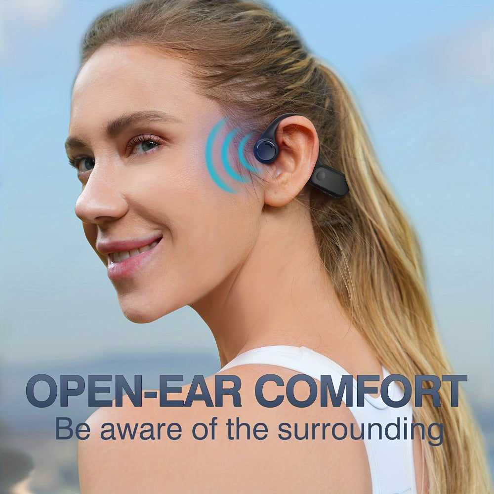 Sport Open Ear Headphones Wireless Bluetooth with Noise-Canceling Mic – Air Conduction Running Headphones 10H Playtime Open-Ear Stereo Headset for Workout Cycling Gym Outdoor Sports