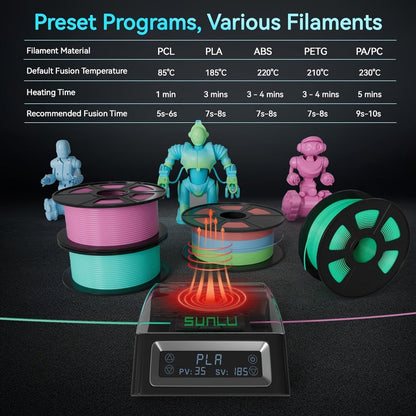 Filament Welder 1.75mm Touch Screen Up to 240°C, SUNLU 3D Filament Connector PLA ABS PETG PCL PA PC Compatible
