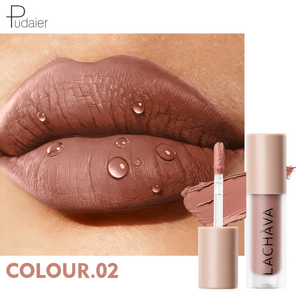 Velvet Matte Liquid Lip Color in Five Coordinated Nude-Tone Shades with 7.4cm Square Tube and Wand