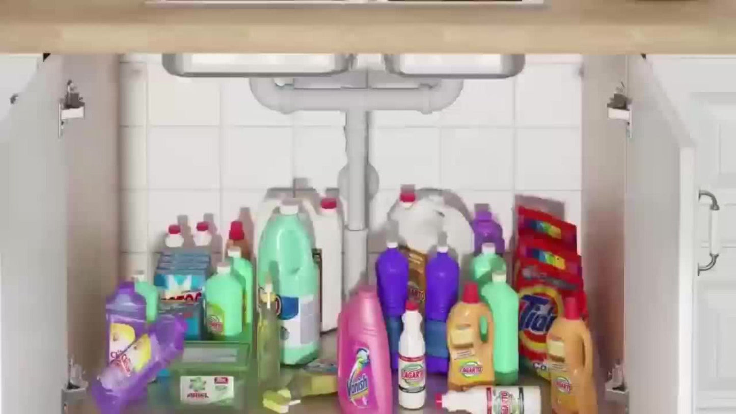 Under Sink Organizer with Sliding Pull-Out Shelf – 2-Tier Metal Cabinet Storage Rack for Kitchen, Bathroom, Pantry & Closet Organization, 1-Pack or 2-Pack