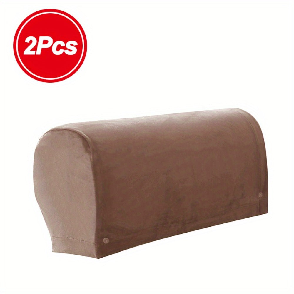 Stretch Armrest Covers for Chairs Sofa Couch 2 Pcs Spandex Elastic Arm Covers Slipcovers Plaid Pattern Furniture Protector for Living Room Recliner Armchair Home Decor