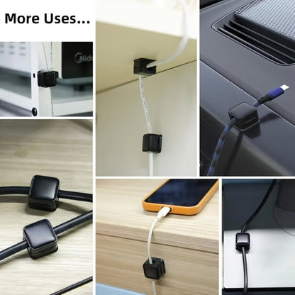 Silicone Cable Clips Self-Adhesive 16 Pcs – Reusable Cable Organizer & Wire Management for Desk, Car & Office, Universal Data Cable Holder, High-Elasticity Wear-Resistant, for Tech Geeks & Students (Black)