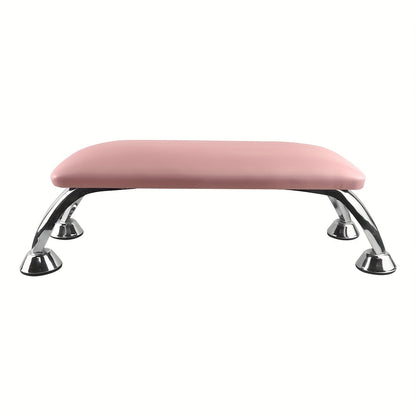 Curved Nail Salon Armrest with Metal-Look Legs in Pink, Black or White and Single- or Two-Piece Options