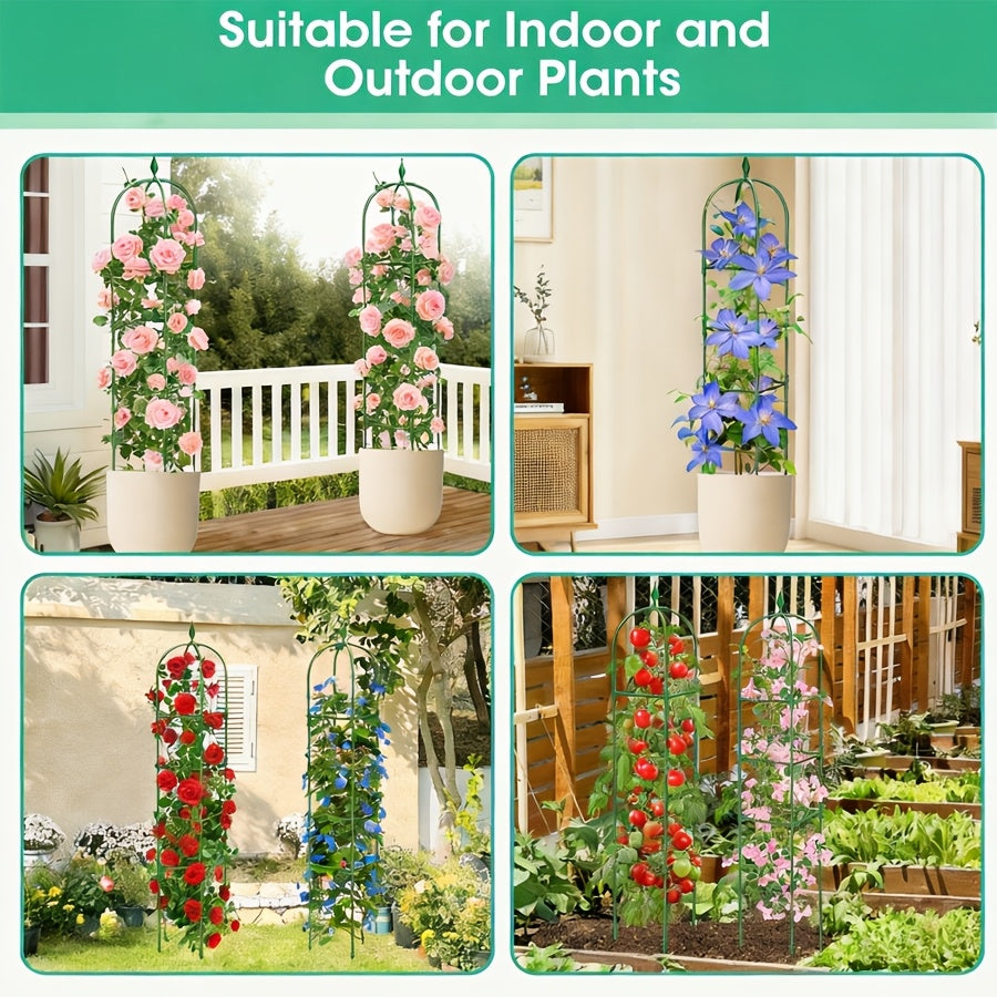 Plant Trellis 2 Pack 6ft Adjustable Rustproof Climbing Support Cage