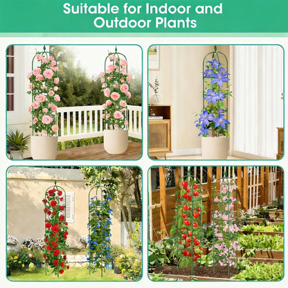 Plant Trellis 2 Pack 6ft Adjustable Rustproof Climbing Support Cage