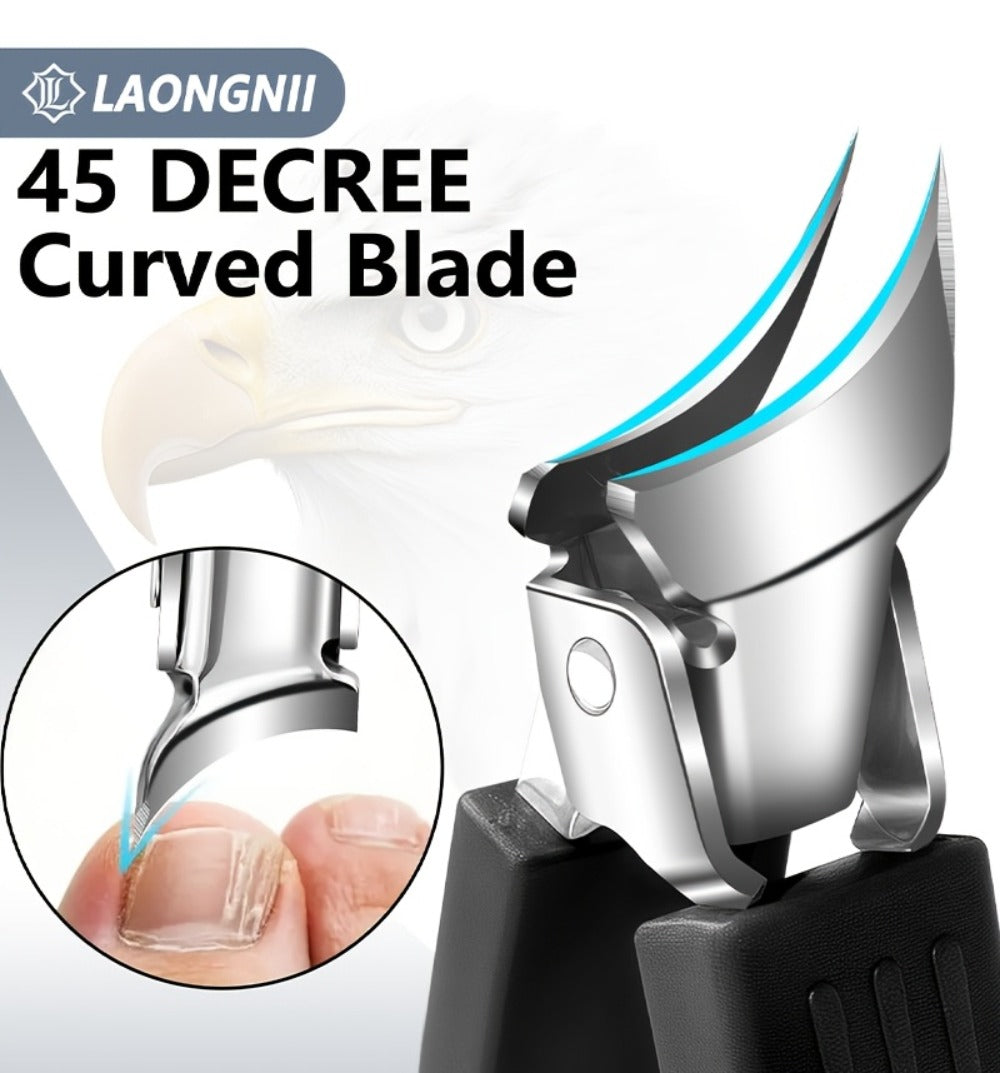 Seven-Piece Toenail Clipper Kit with Angled Nippers, Curved Blade Tool, Nail File and Lifter
