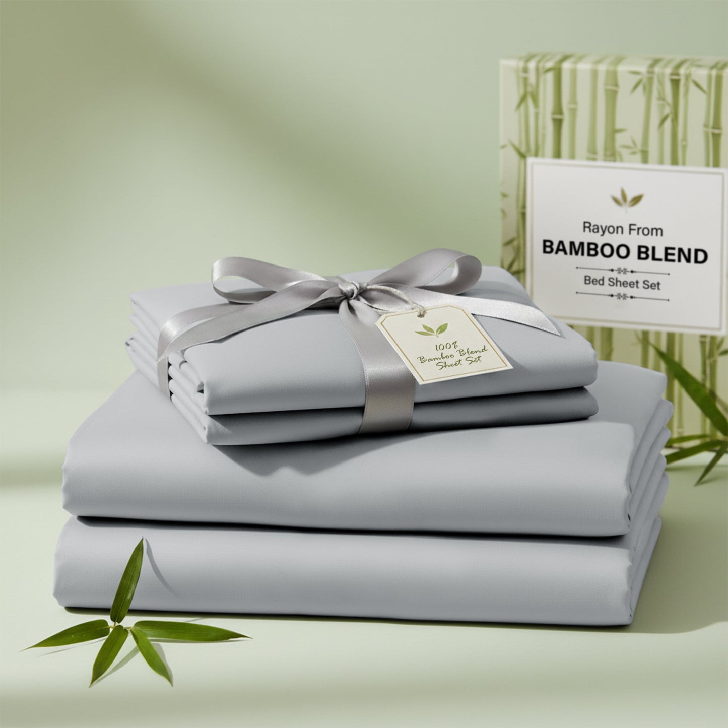 Bed Sheet Set 30% Bamboo Viscose 70% Polyester in 3- or 4-Piece Sizing with 16-Inch Pocket