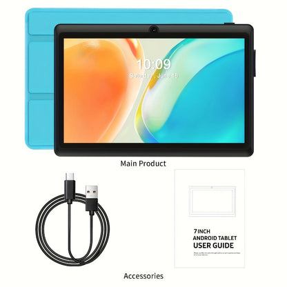 PRITOM Tablet with Detachable Case 7 Inch Android 13, 4GB RAM 32GB ROM Expandable Quad-Core HD IPS Display, Dual Camera Wi-Fi, Lightweight Portable Tablet for Students Seniors Work Study Entertainment 2026 – Blue Green Black Pink