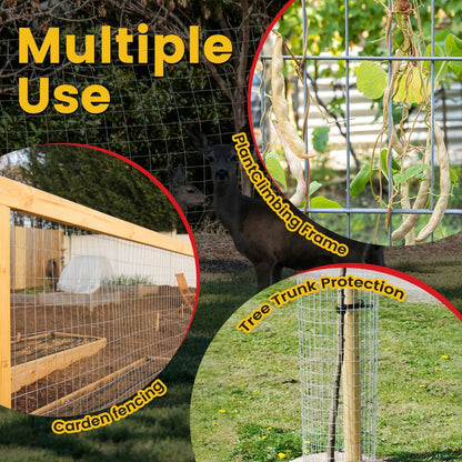 Welded Wire Mesh Fence Roll 50ft – Galvanized Zinc-Coated Steel Hardware Cloth for Chicken Coop, Garden Fence, Pet Enclosure, Rabbit Hutch & Plant Support, Rust-Resistant, 4ft 5ft 6ft Wide Options