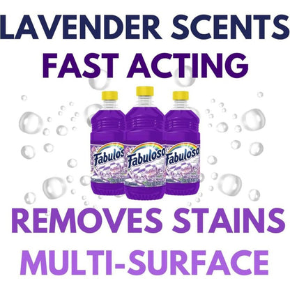 All Purpose Cleaner Lavender Scent 3 Pack (16.9 Fl Oz Each), Fabuloso Multi-Surface Floor Cleaner with Calming Lavender Fragrance – Powerful Dirt & Grime Remover for Floors, Tiles, Bathrooms & Kitchens