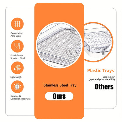 Five-Tray Digital Food Dehydrator with 420W Heating, 48-Hour Timer and 95–160°F Temperature Range