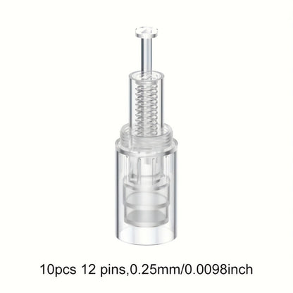 Microneedling Cartridges 10pcs Replacement Needle Tips for Derma Pen — 12 Pin 36 Pin R-Nano 0.25mm Screw-Lock, Compatible with L1 L3 L6 L8 S8 Microneedle Pen, Sterile Single-Use