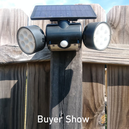 Motion Sensor Solar Security Light 30 LED Dual Head - 360° Adjustable IP65 Waterproof Outdoor Wall Spotlight for Garden Garage Driveway Patio Backyard, 1/2/3 Pack Options