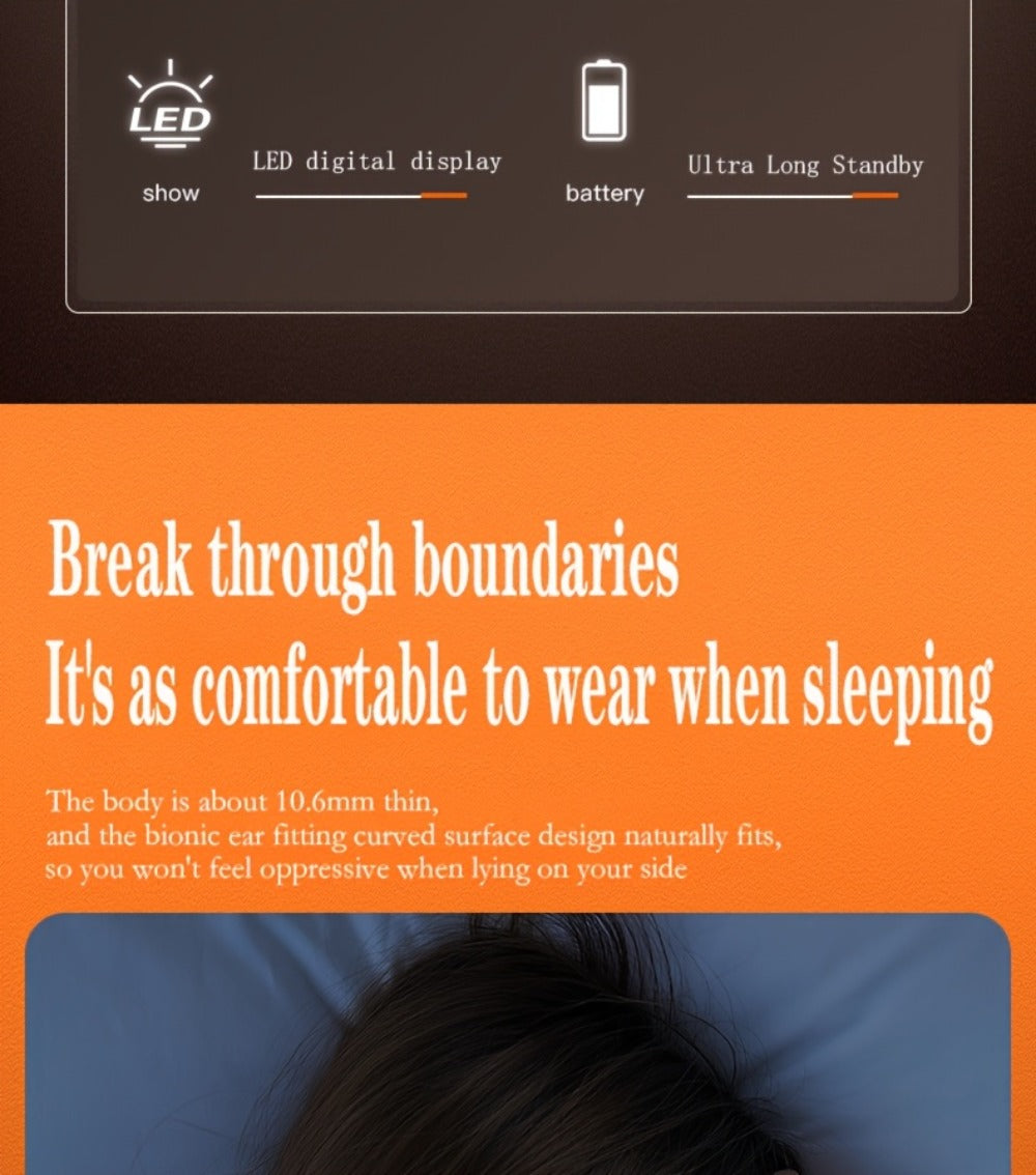 Bluetooth 5.3 Ultra-Thin Sleep Earbuds Invisible, Side Sleeping Special Small Ear Canal Mini Wireless Earphones, Comfortable In-Ear Invisible Design for Samsung Android iPhone Nighttime Relaxation Work
