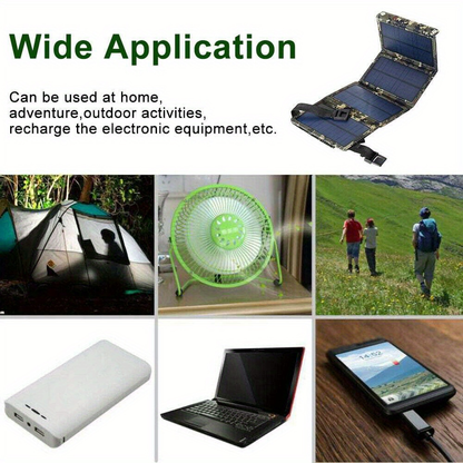 Foldable Solar Charger Portable Monocrystalline Silicon 20% Efficiency USB Output with Carabiner for an Everyday Personal Care Routine