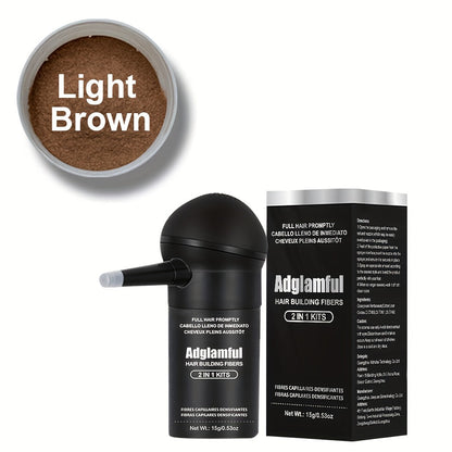 15-Gram Hair Fiber Kit with Directional Spray Applicator in Four Black and Brown Shade Options