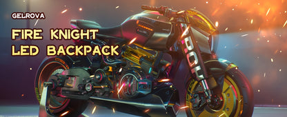 LED Motorcycle Backpack with Display Screen, Hard Shell Helmet Bag, USB Charging Port, 48x48 Dot Matrix Smart Riding Backpack, Large 19-Inch Laptop Compartment, Multiple Colors
