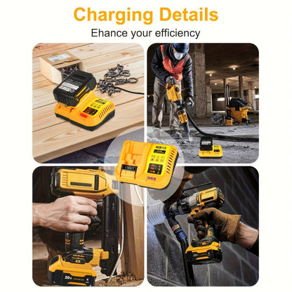 Fast Battery Charger for DeWalt 12V 20V 60V MAX Compatible with DCB120 DCB126 DCB200 DCB201 DCB208 DCB606 DCB609 DCB612 Rapid Charger for DeWalt Cordless Power Tool Batteries