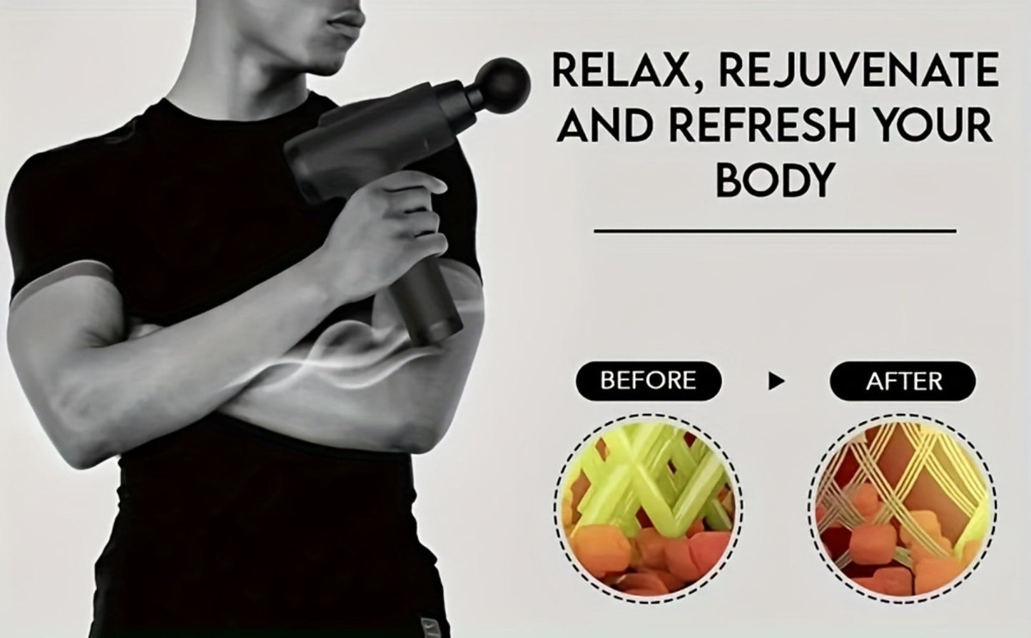 Handheld Massage Gun Collection with X6, M68-7 and X7 Model Labels in Black or Grey Finishes
