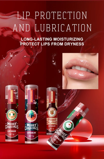 MISS FACTOR 32-Piece Lip Balm Set with Individually Capped Tubes in Red Christmas Gift Box