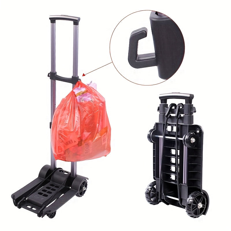 Compact Folding Aluminum Hand Truck with Telescoping Handle and Two- or Four-Wheel Configuration Options