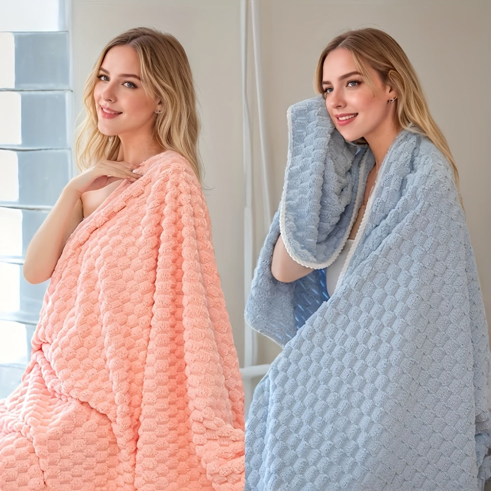 Bath Towels Set 4 or 8 Piece Microfiber Waffle Weave Collection in Gray, Pink, Blue and Beige