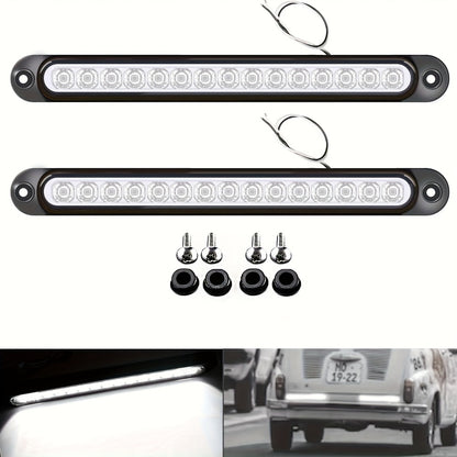 LED Trailer Marker Lights 4-Pack – 15 LED Stop Turn Signal Tail Light Bar for Truck, Semi, Boat Trailer & RV | Amber, Red, White