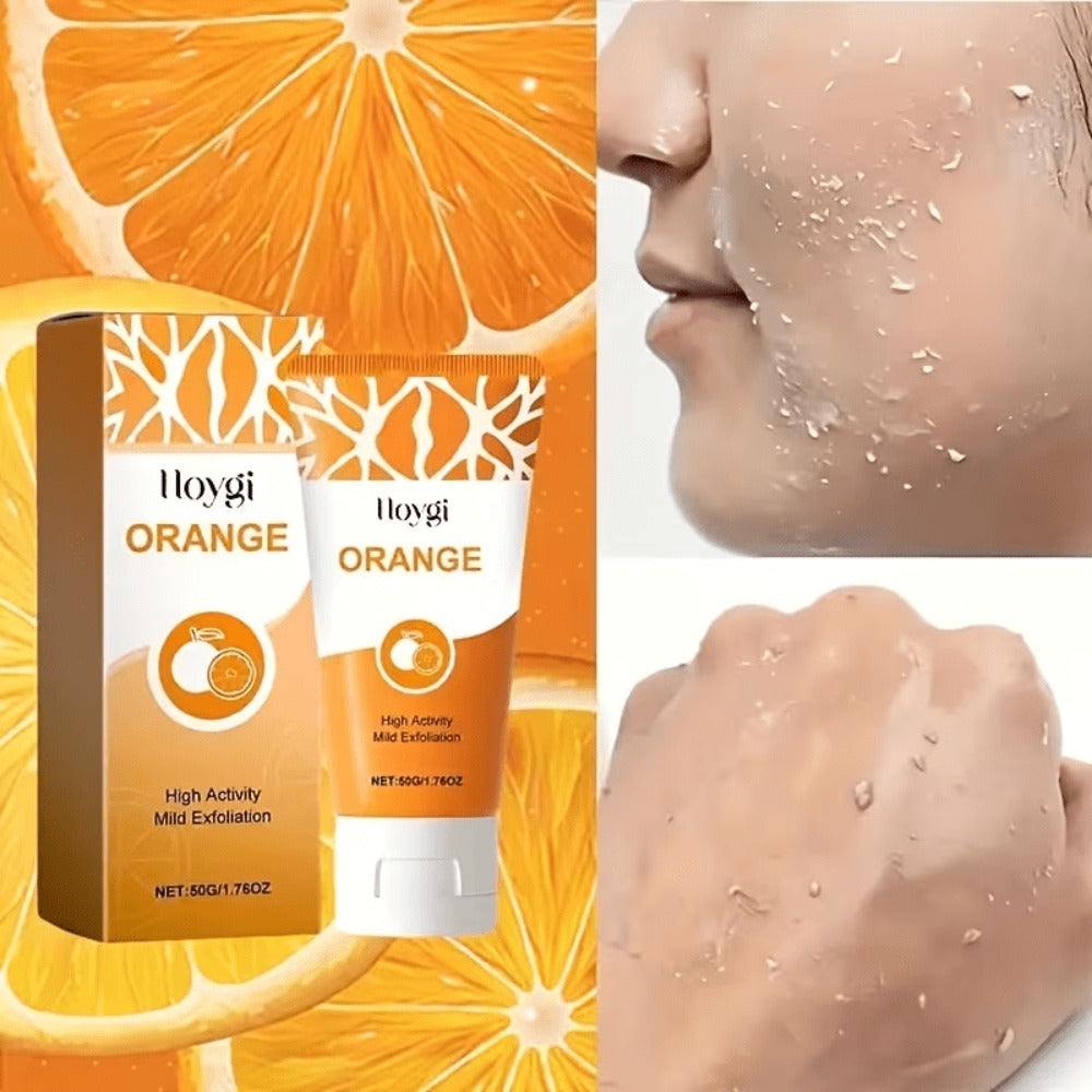 Orange-Label Facial Exfoliating Gel, Single 50g Tube with Clear Essence Checkout Label and Flip-Top Cap