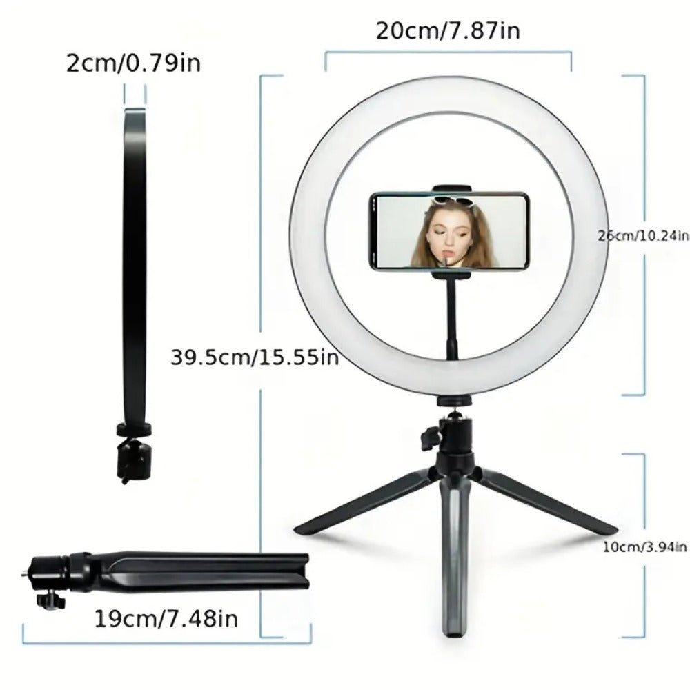 18 Inch LED Ring Light with Stand & Carry Bag – Phone Holder Included, Dimmable Studio Light for Smartphone Camera Photography, Live Streaming, Selfie, Makeup & Video Recording