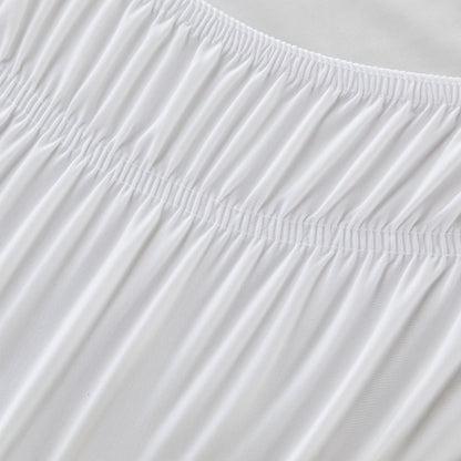 Bed Skirt with Adjustable Elastic Belt - Ruffle Microfiber Dust Ruffle 15 Inch Drop, Hotel Quality, Fade Resistant, Machine Washable, Easy Wrap Fit