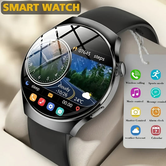 Smartwatch – Alarm with Silicone Strap – Wireless Calling, Pedometer, Calorie Tracker, Music Playback, Remote Camera & Multi-Sport Modes…
