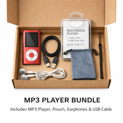 Wired MP3 and MP4 Player with 64GB Card Support, 8-Hour Battery and Six Model Options with Earphones
