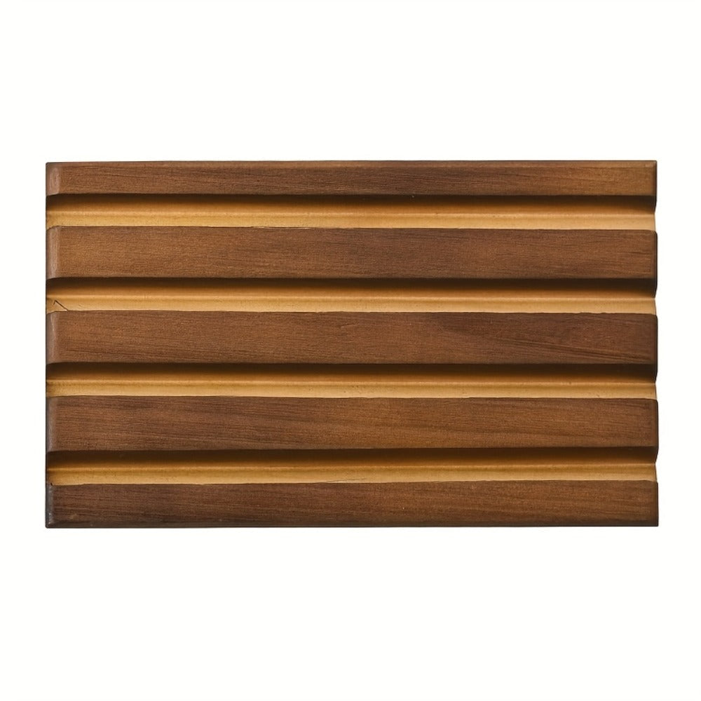 Four-Row Walnut-Color Wooden Coin Display Rack for Challenge Coins and Commemorative Tokens