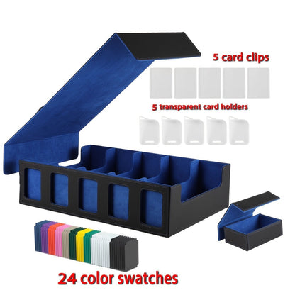 Front-Window Five-Row Collector Card Organizer with 24 Color Dividers, Five Clear Holders and Five Color Choices