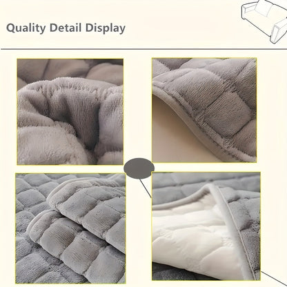 Sofa Cover Quilted-Texture Two-Piece Set with 35.4 x 82.7 and 35.4 x 62.9-Inch Panels in Five Colors
