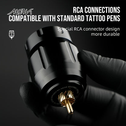 MC-W1 Rechargeable RCA Tattoo Power Supply with LED Display in Golden, Black, Red or Silvery